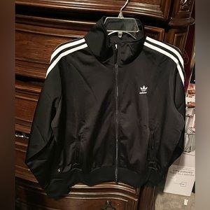 Brand new women 1x black adidas long sleeve full zip up track jacket!